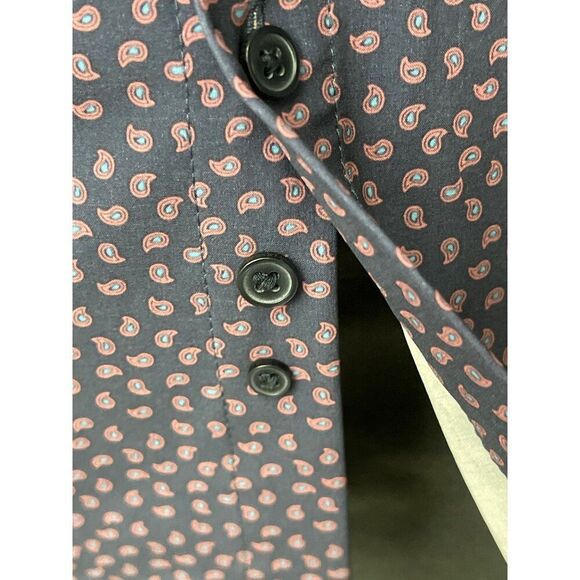 Mizzen + Main Leeward Blue Paisley Button Down Men Dress Shirt Size XL - Picture 6 of 9